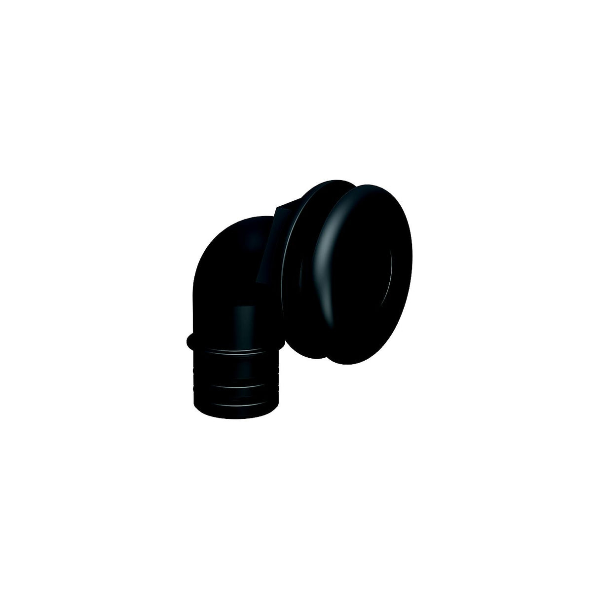 Flow-Rite MA044QLB Qwik-Lok Thru-Hull Fitting, 1-1/8", Black, Elbow Threaded (internal), Flanged - image 1