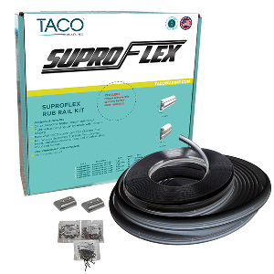 TACO Marine TACO SuproFlex Rub Rail Kit - Black w/Flex Chrome Insert - 2"H x 29/32"W x 80'L - V11-9990BBK80-2