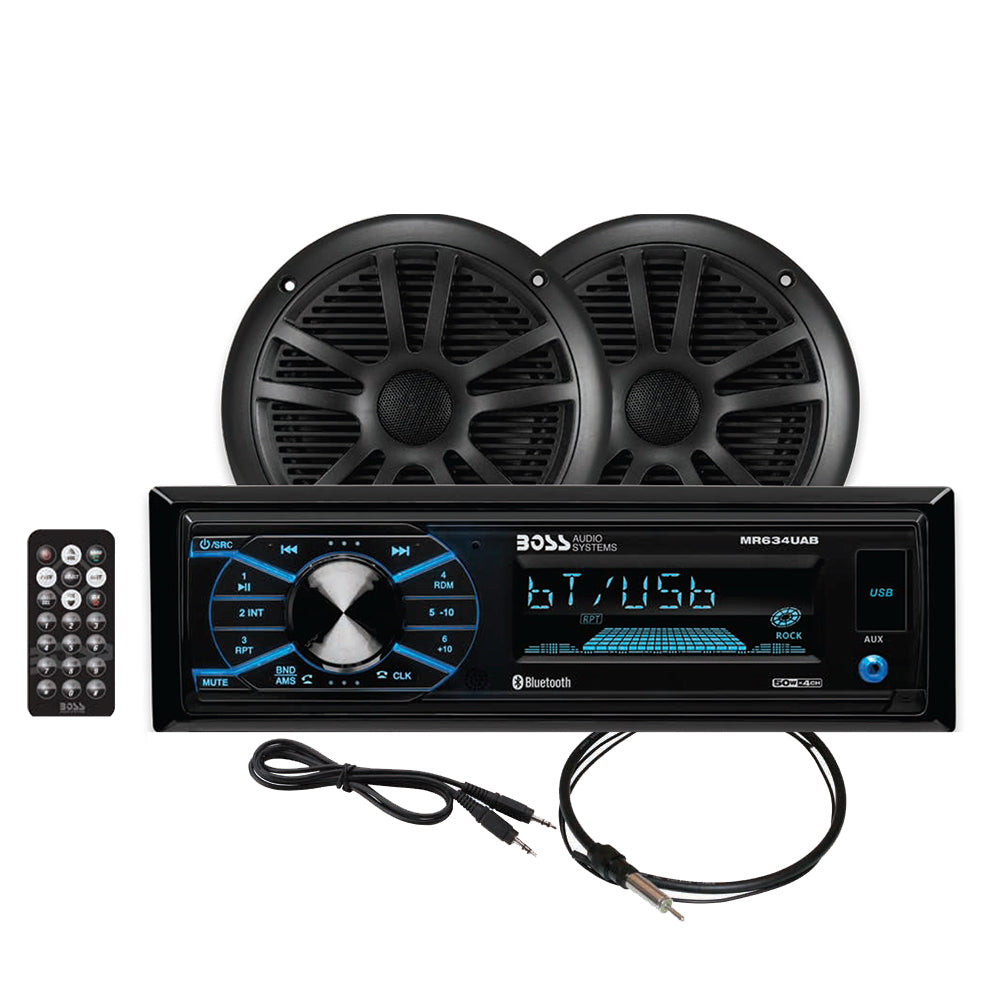 Boss Audio MCBK634B.6 Kit de altavoces estéreo marino de 6,5" - Negro [MCBK634B.6]