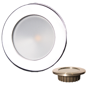 Lunasea Lighting Lunasea Gen3 Warm White, RGBW Full Color 3.5&rdquo; IP65 Recessed Light w/Polished Stainless Steel Bezel - 12VDC - LLB-46RG-3A-SS