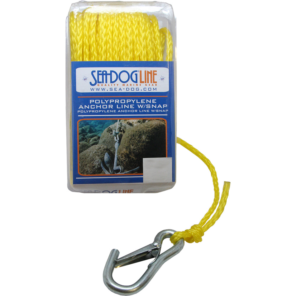 Línea de anclaje Sea-Dog Poly Pro con broche - 1/4" x 50 - Amarillo [304206050YW-1]
