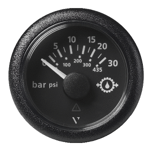 Veratron 52MM (2-1/16") ViewLine Transmission Oil Pressure 30 Bar/435 PSI - Black Dial &amp; Round Bezel - A2C59514141