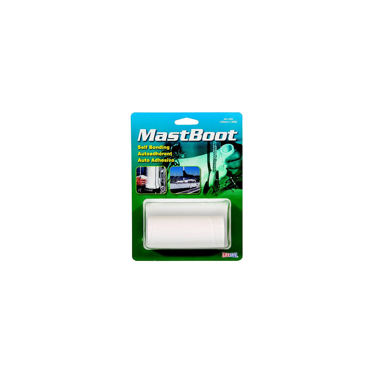 Lifesafe Life Safe RE3940 MastBoot Tape, 4" x 40", White - RE3940
