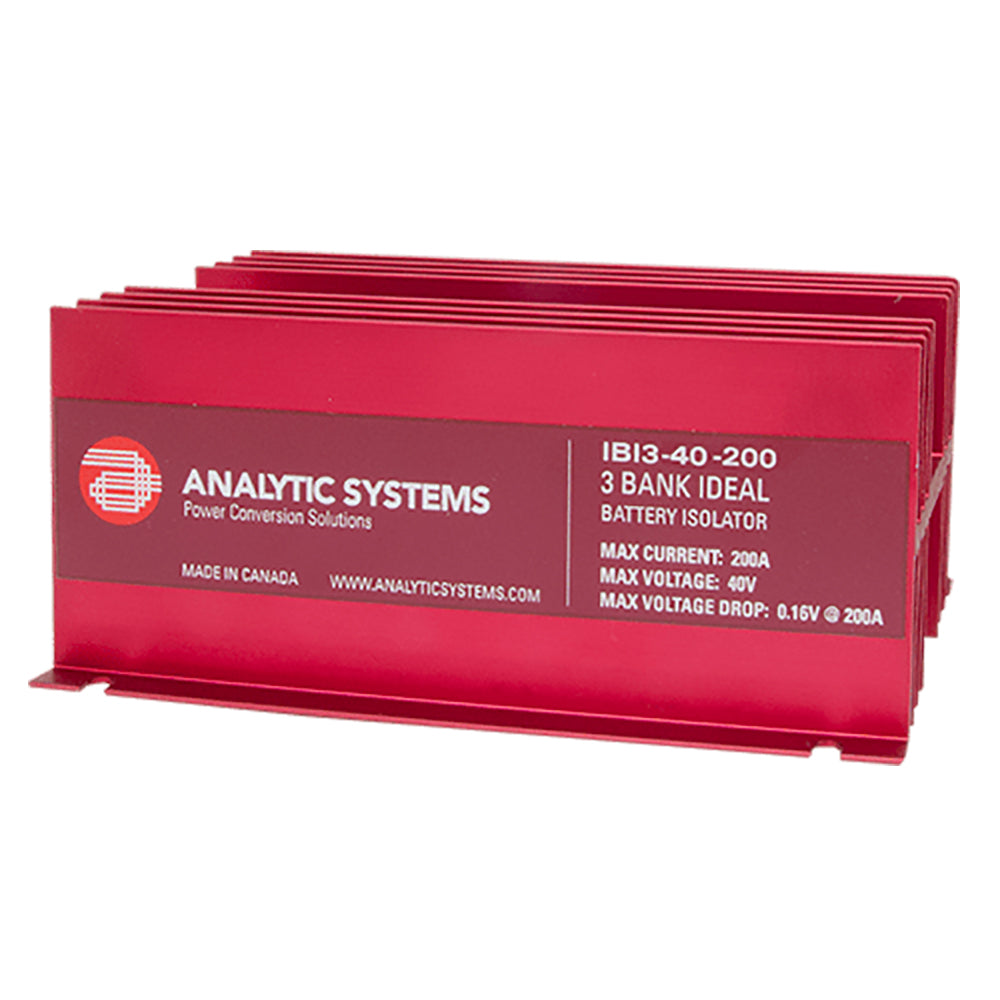 Aislador de batería ideal de 3 bancos de 200 A, 40 V de Analytic Systems [IBI3-40-200]