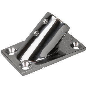 Sea-Dog Rail Base Fitting Rectangular Base 45&deg; 316 Stainless Steel - 3-1/4" x 1-7/8" - 1" OD - 281451-1