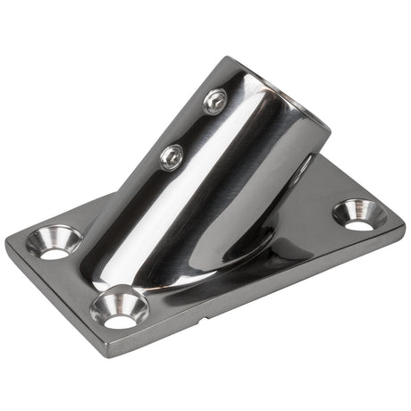 Sea-Dog Rail Base Fitting Rectangular Base 45&deg; 316 Stainless Steel - 3-1/4" x 1-7/8" - 1" OD - 281451-1