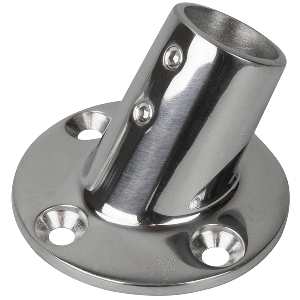 Sea-Dog Rail Base Fitting 2-3/4" Round Base 60&deg; 316 Stainless Steel - 1" OD - 280601-1