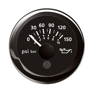 Veratron 52MM (2-1/16") ViewLine Oil Pressure Indicator 0 to 150 PSI - Black Dial &amp; Round Bezel - A2C59514118