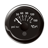 Veratron 52MM (2-1/16") ViewLine Oil Pressure Indicator 0 to 150 PSI - Black Dial &amp; Round Bezel - A2C59514118