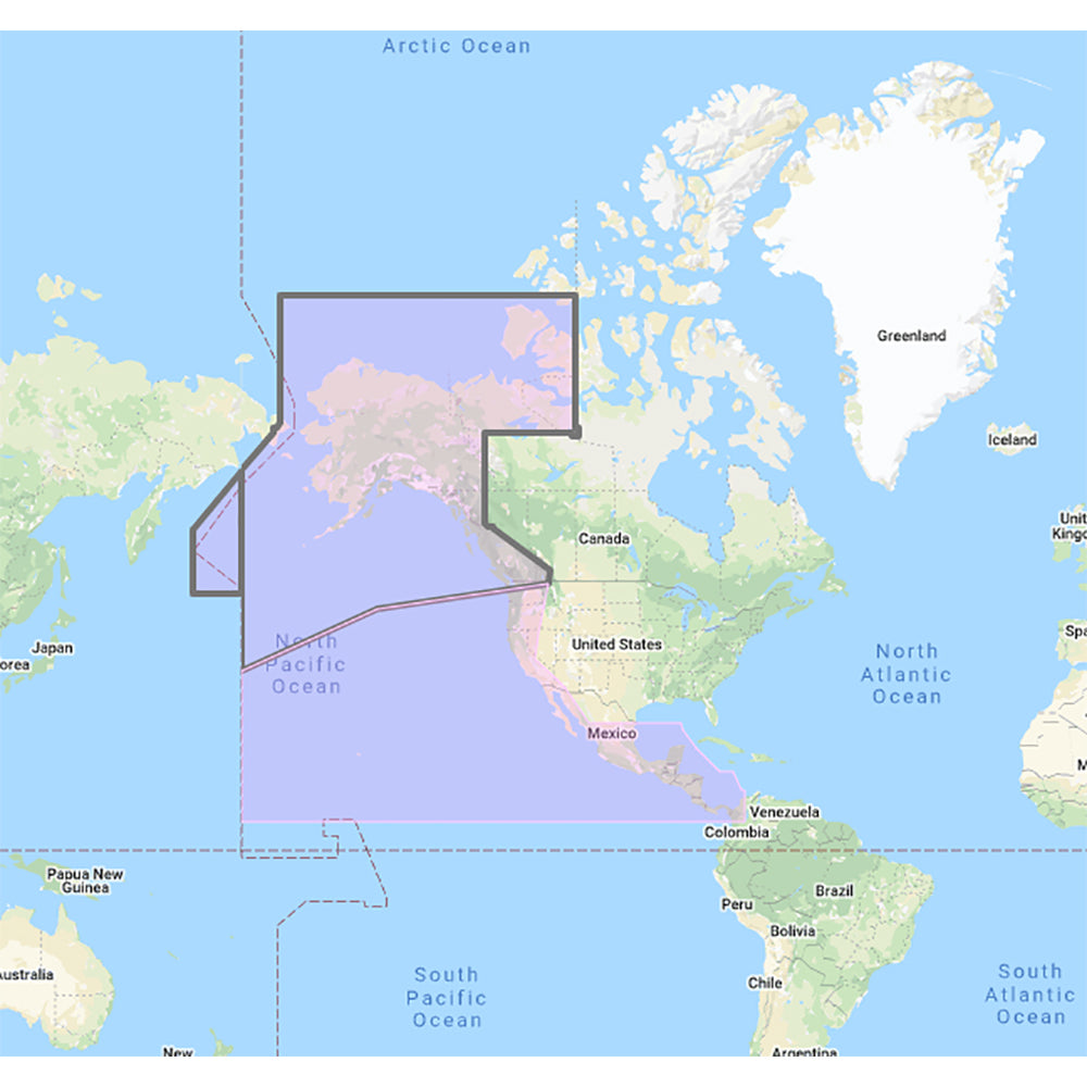 Furuno Costa del Pacífico de EE. UU., Canadá, Hawái, Alaska, México a Panamá - Gráfico C-MAP Mega Wide [MM3-VNA-035]