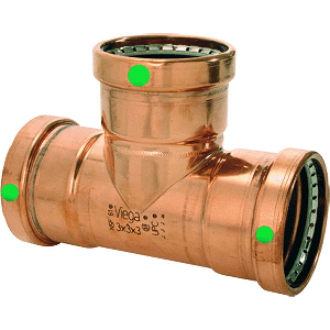Viega ProPress 2-1/2" Copper Tee - Triple Press Connection - Smart Connect Technology - 20683