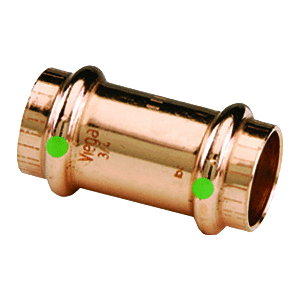Viega ProPress 1-1/2" Copper Coupling w/Stop - Double Press Connection - Smart Connect Technology - 78067