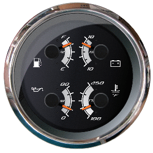 Faria Beede Instruments Faria Platinum 4" Multi-Function - Fuel, Oil, Volt &amp; Water Temperature - 22014