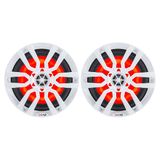 DS18 HYDRO 6.5" 2-Way Marine Speakers w/RGB LED Lights 300W - White - NXL-6