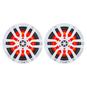 DS18 HYDRO 6.5" 2-Way Marine Speakers w/RGB LED Lights 300W - White - NXL-6