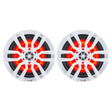 DS18 HYDRO 6.5" 2-Way Marine Speakers w/RGB LED Lights 300W - White - NXL-6