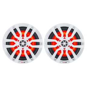 DS18 HYDRO 6.5" 2-Way Marine Speakers w/RGB LED Lights 300W - White - NXL-6