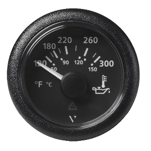 Veratron 52MM (2-1/16") ViewLine Oil Temperature Gauge 120-300&deg;F - Black Dial &amp; Bezel - A2C59514165