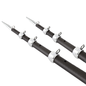 Tigress XD 3K Carbon Fiber Telescoping Outrigger Poles - 21' - Matte Black/ Silver - Pair - 88679-4