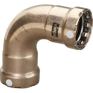 Viega MegaPress 1" 90&deg; Copper Nickel Elbow - Double Press Connection - Smart Connect Technology - 88010