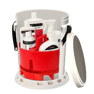 Shurhold 5 Gallon White Bucket Kit - Includes Bucket, Caddy, Grate Seat, Buff Magic, Pro Polish Brite Wash, SMC &amp; Serious Shine - 2465
