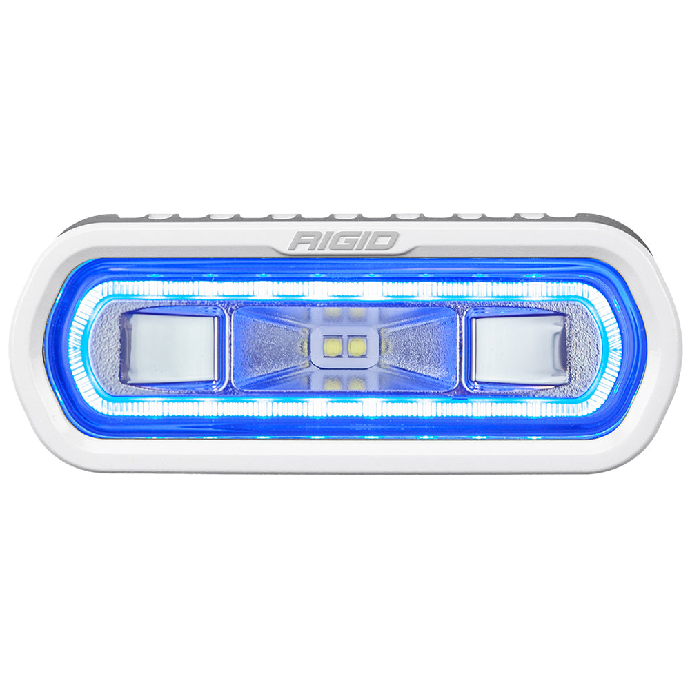 Luz esparcidora marina RIGID Industries serie SR-L - Montaje en superficie blanca - Luz blanca con halo azul [51101]