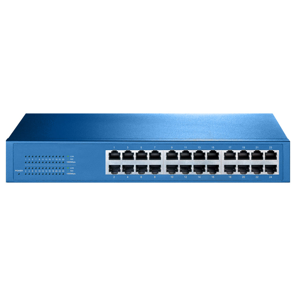 Conmutador de red Aigean de 24 puertos - Montaje en escritorio o bastidor - 100-240 VCA - 50/60 Hz [NS-24]
