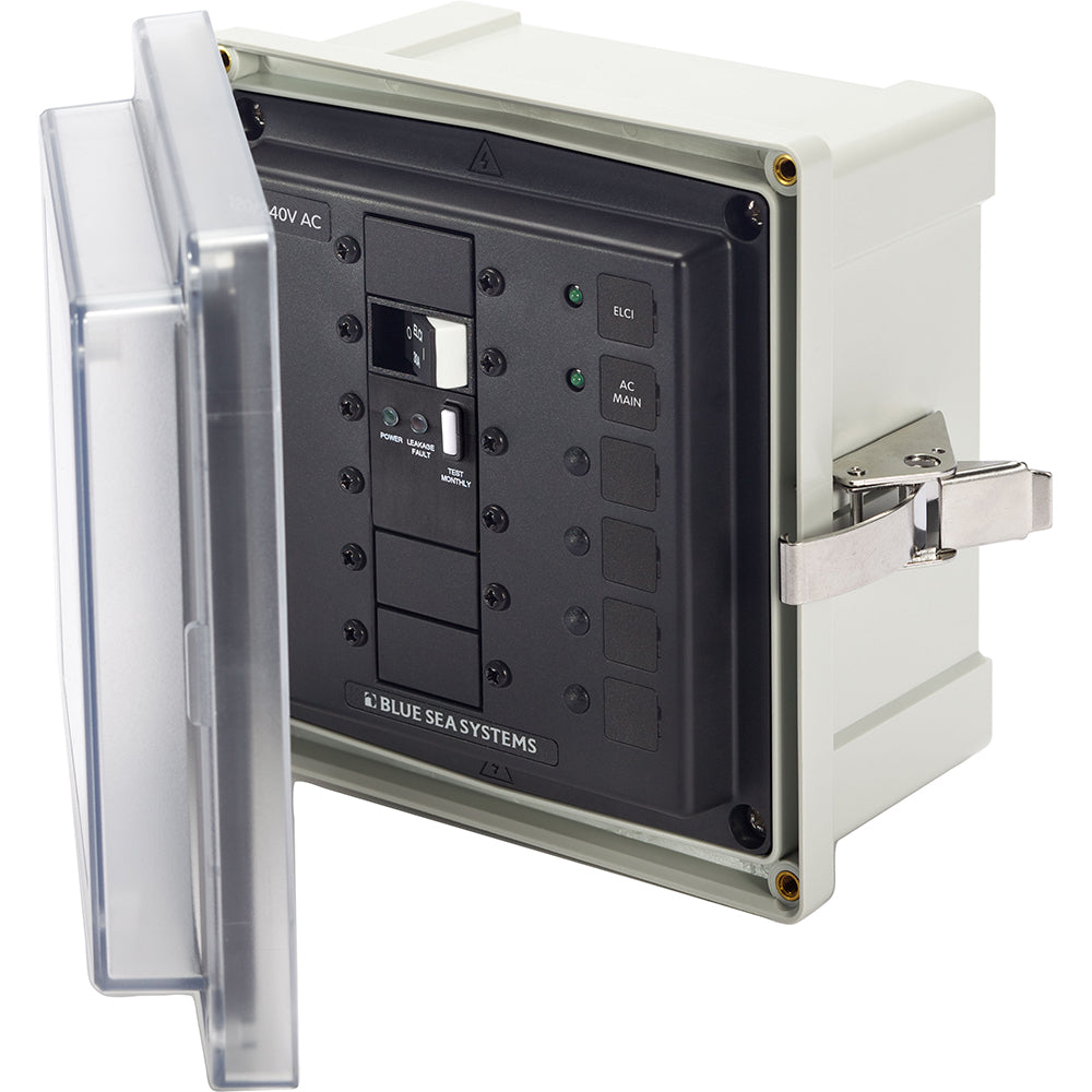 Blue Sea 3120 - Caja de panel SMS con ELCI principal (50 A) y 2 espacios en blanco - 240 V [3120]