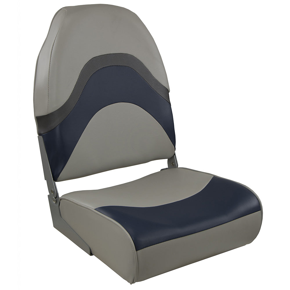 Springfield Marine Springfield Premium Wave Folding Seat - Grey/Blue w/Meteor Stripe - 1062031