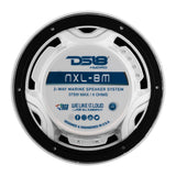 DS18 New Edition HYDRO 8" 2-Way Marine Speakers w/RGB LED Lighting 375W - White  [NXL-8M/WH]