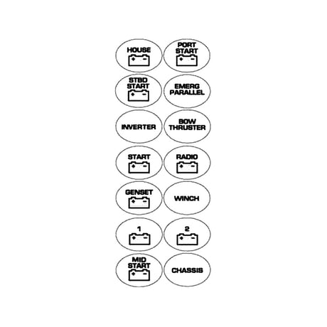 BEP Marine BEP Battery Switch Label Sheet - 713