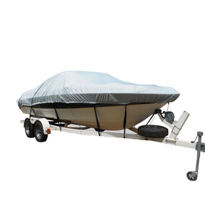 Carver by Covercraft Carver Flex-Fit&trade; PRO Polyester Size 11 Boat Cover f/V-Hull Center Console Fishing Boats - Grey - 79011