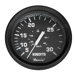 Faria Beede Instruments Faria Euro Black 4" Speedometer - 30 Knot (Pitot) - 32809