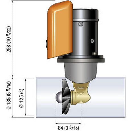 Hélice de Proa Rápida BTQ 125-40 40KGF - 12V - D125 - 2.2kW [FGBT12540120T00]