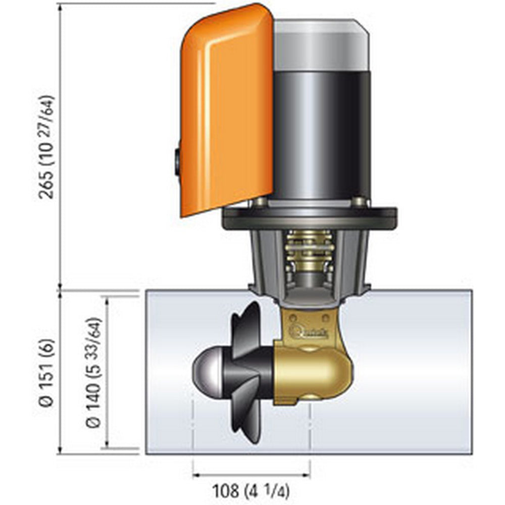 Hélice de Proa Rápida BTQ 140-40 40KGF - 12V - D140 - 2.2kW [FGBT14040120T00]