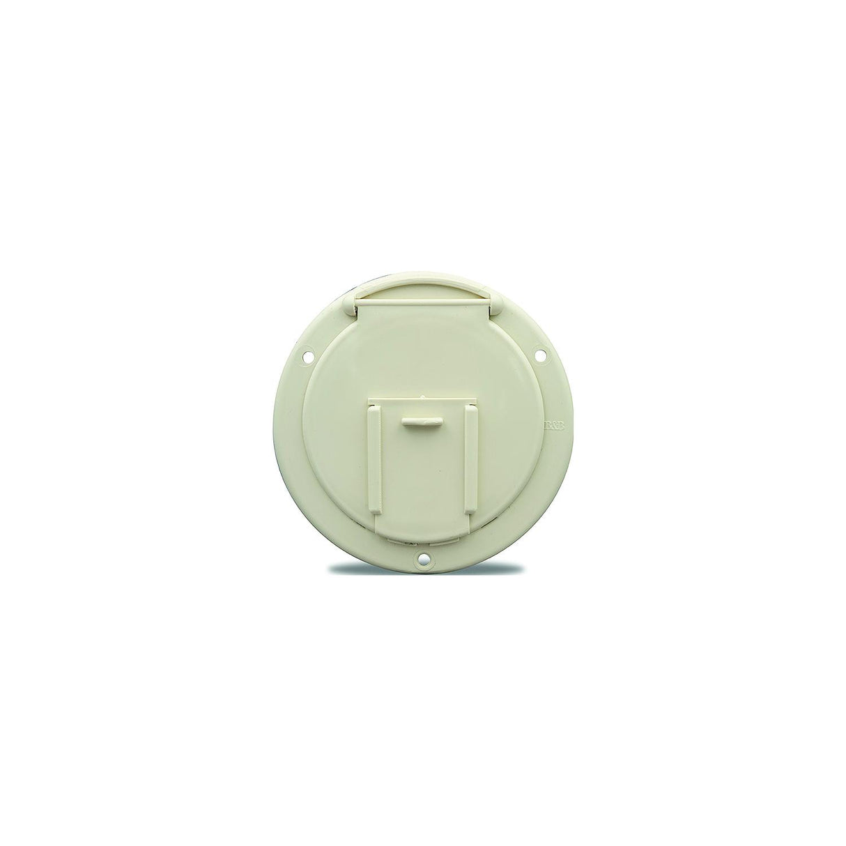 B&B Molders B and B Molders 94328 Round Electric Cable Hatch w/Back, 4-5/8" Polar White - image 1
