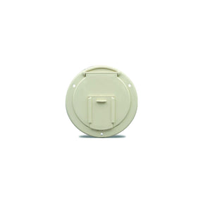B&B Molders B and B Molders 94328 Round Electric Cable Hatch w/Back, 4-5/8" Polar White - image 1
