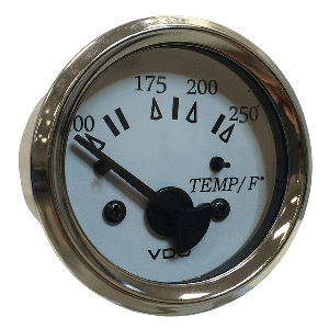 VDO Cockpit Marine 52MM (2-1/16") Water Temp. Gauge - 0-250&deg;F - White Dial/Chrome Bezel - 310-15277
