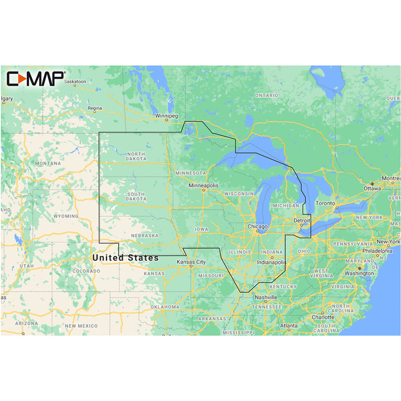 C-MAP M-NA-Y212-MS US Lakes North Central REVEAL&trade; Inland Chart