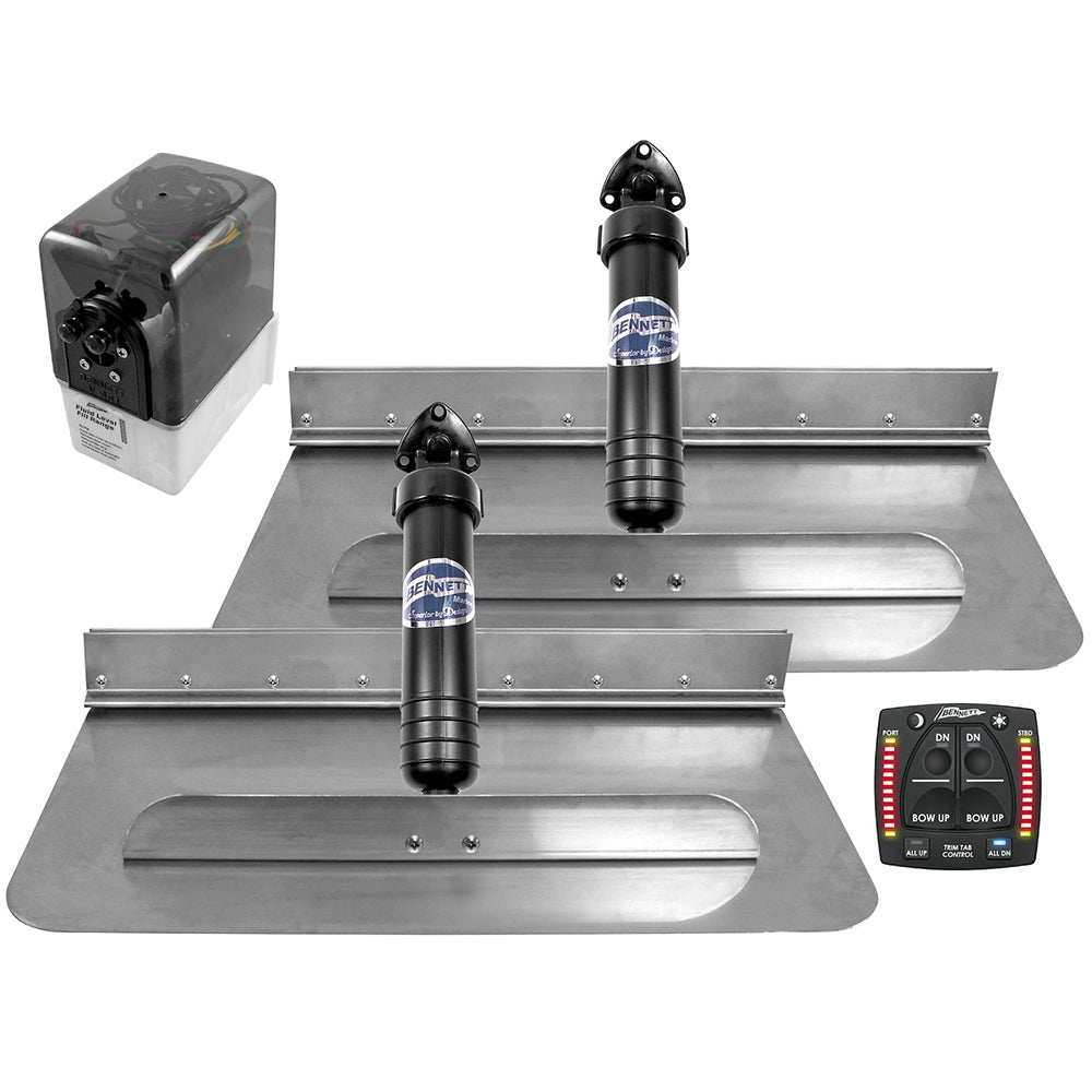 Sistema de pestaña de compensación hidráulica Bennett Marine 24x12 con indicación de una caja [2412OBI]
