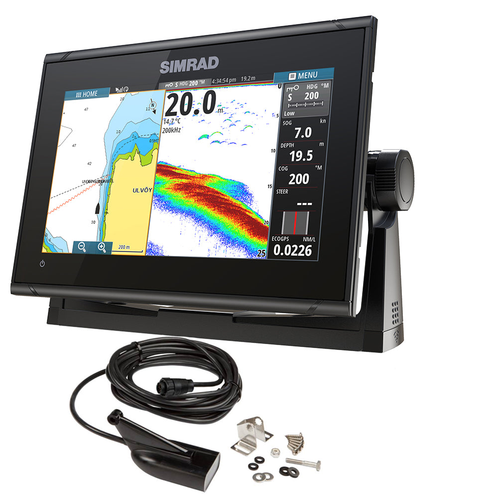 Simrad GO9 XSE Chartplotter/Fishfinder w/MED/HI Downscan Transom Mount Transducer &amp; C-MAP Discover Chart - 000-13211-002