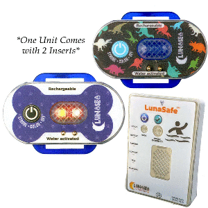 Lunasea Lighting Lunasea Child/Pet Safety Water Activated Strobe Light w/RF Transmitter &amp; Portable Audio/Visual Receiver - Blue Case - LLB-63BB-F0-K2
