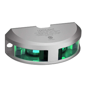 Lopolight Series 200-018 - Navigation Light - 2NM - Vertical Mount - Green - Silver Housing - 200-018G2