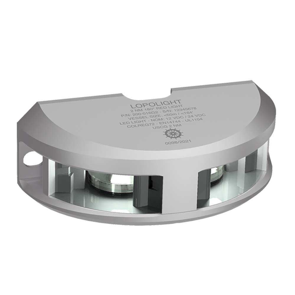 Lopolight Series 200-024 - Luz de navegación - 2NM - Montaje vertical - Blanco - Carcasa plateada [200-024G2]