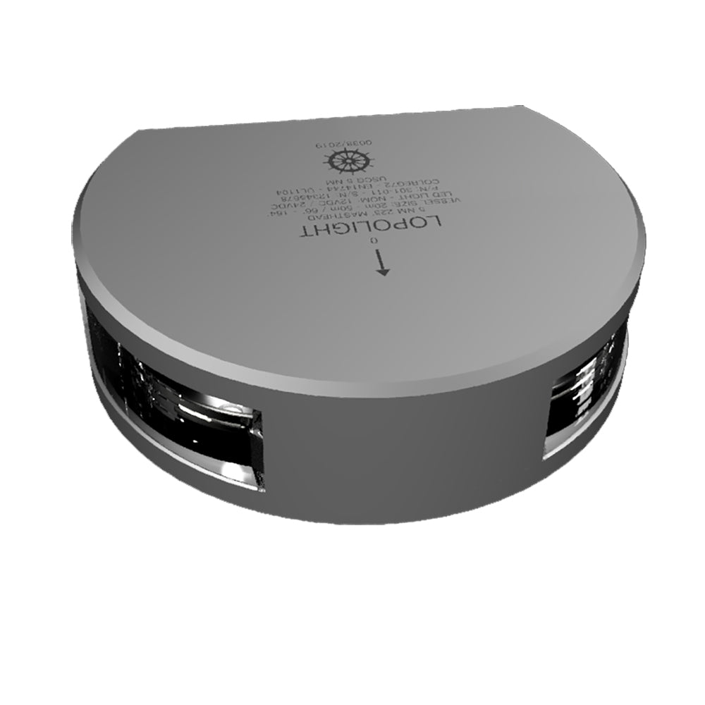 Lopolight Series 301-011 - Luz de mástil - 5NM - Montaje horizontal - Blanco - Carcasa plateada [301-011]