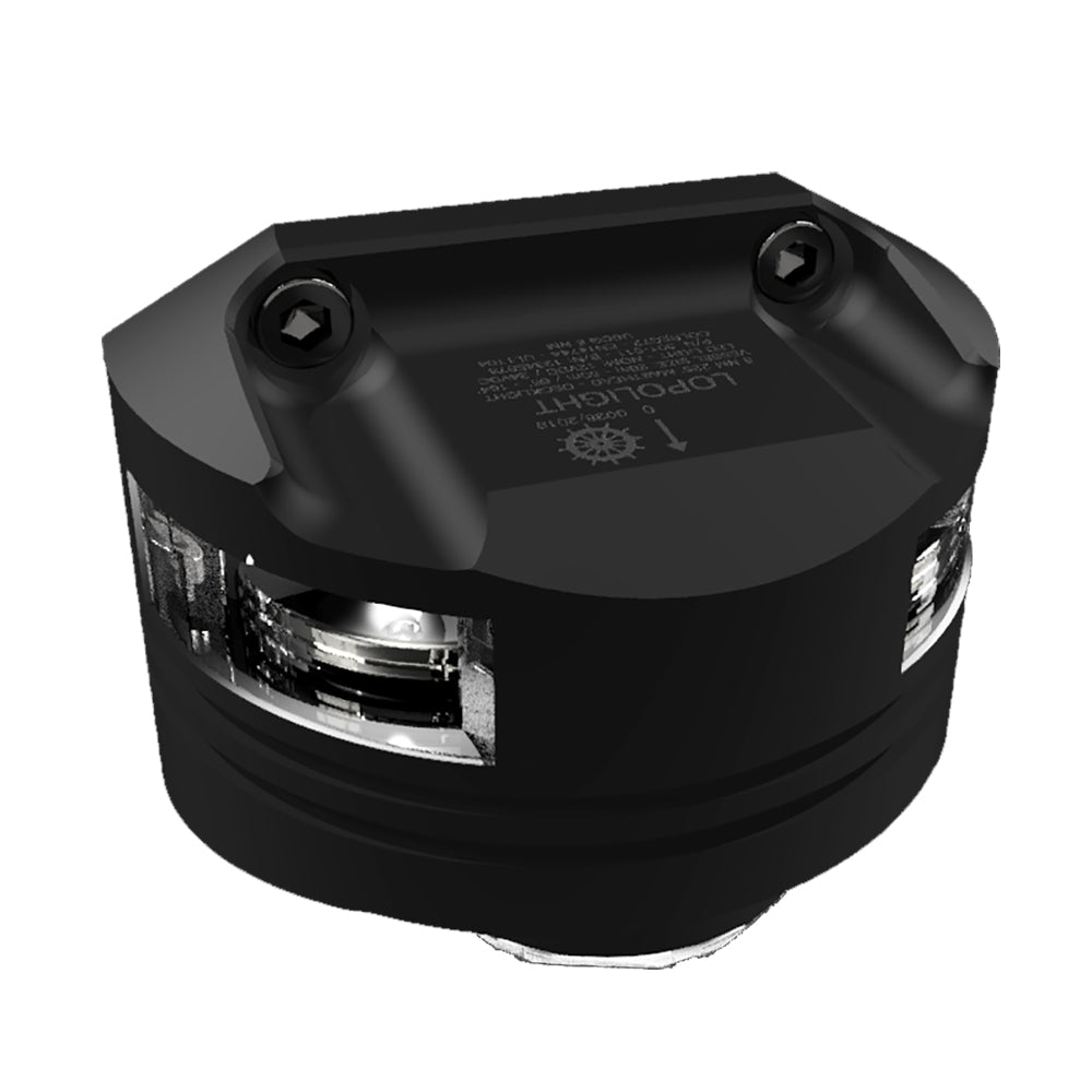Lopolight Series 301-011 - Luz de mástil con luz de cubierta - 5 NM - Montaje vertical - Blanco - Carcasa negra [301-011DLX-B-15M]