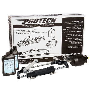 Uflex USA Uflex PROTECH 1.1 Front Mount OB Hydraulic System - Includes UP28 FM Helm, Oil &amp; UC128-TS/1 Cylinder - No Hoses