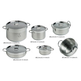 Marine Business Kitchen Cookware Pan Set Self-Containing - Stainless Steel - Set of 8 - 20001