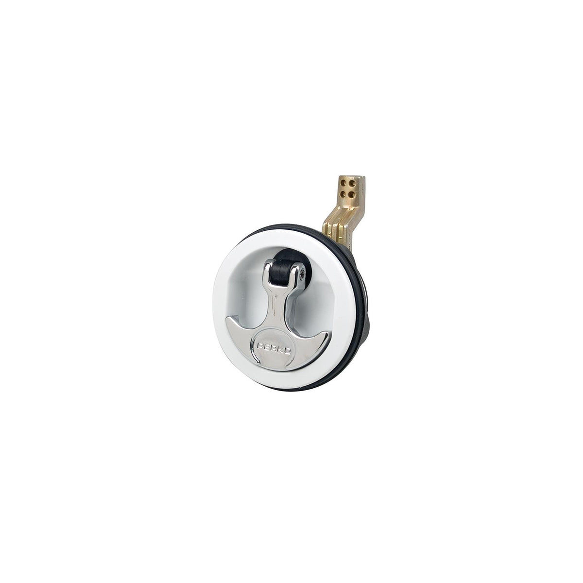 Perko Surface Mount & Latch - White Body, Chrome Handle, Offset Cam Bar, 3/4" - 2-3/8" [1091DP1WHT] - official Perko product image 2