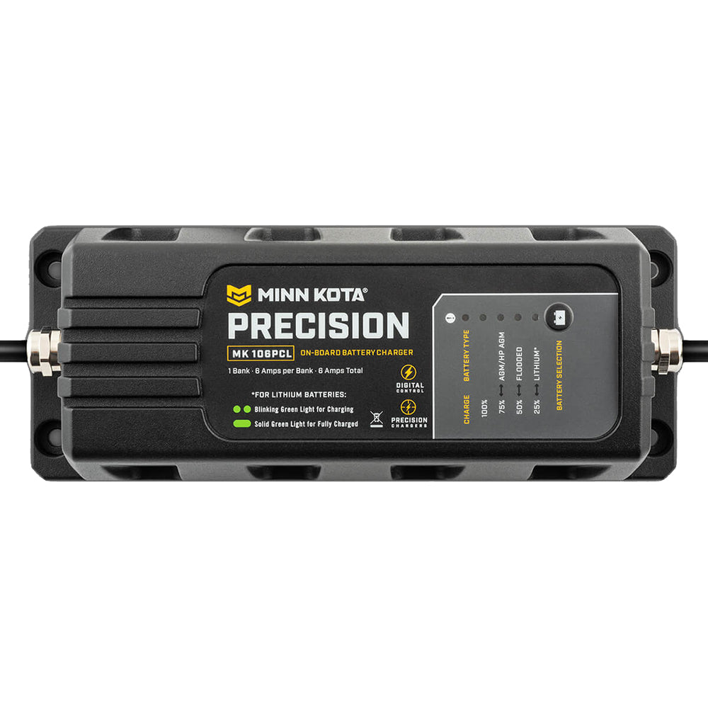 Minn Kota Cargador de precisión a bordo MK-106 PCL 1 banco x 6 AMP LI Cargador optimizado [1831061]